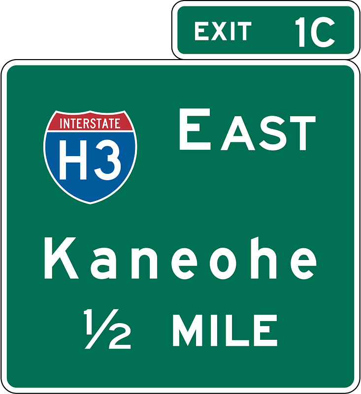 Interchange advance guide, Hawaii