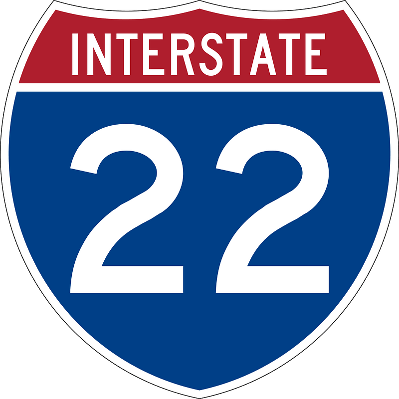 Two-digit interstate route shield