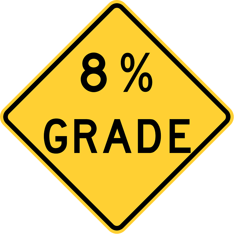 Steep grade percentage sign, Idaho