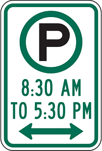 Parking with time restrictions, Maryland