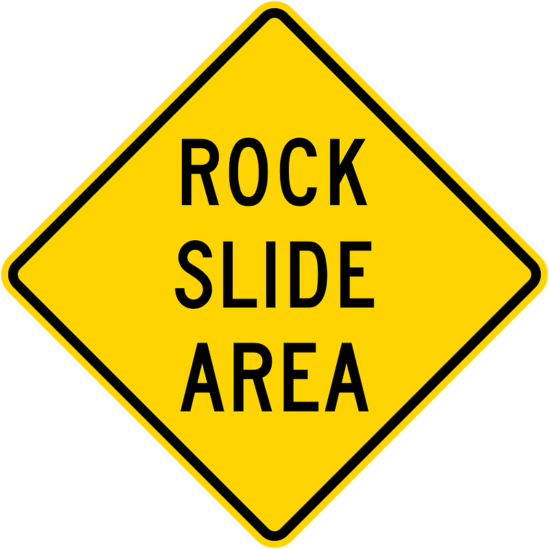 Rock slide area, California