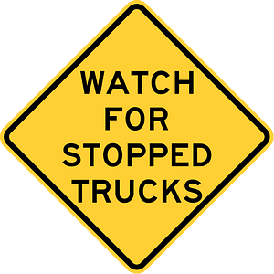 Watch for stopped trucks, Illinois