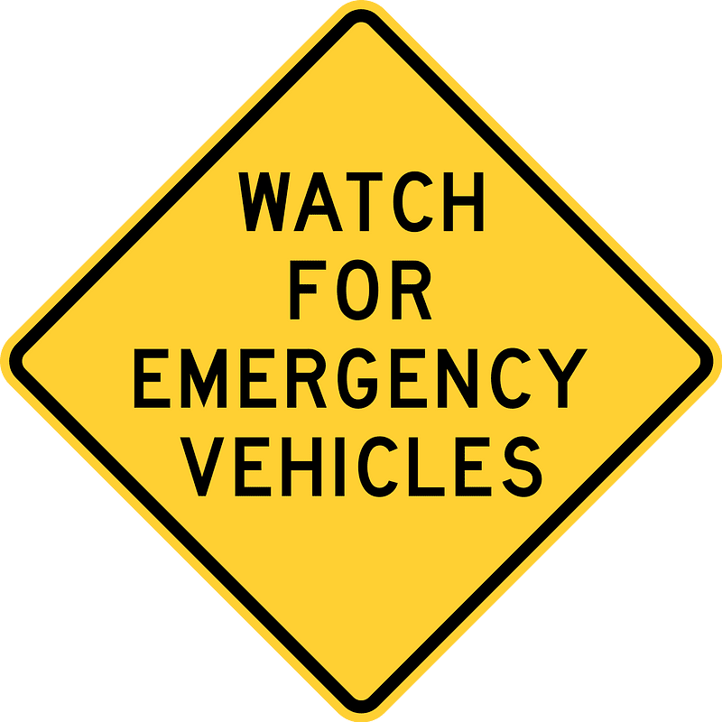 Texas emergency vehicle sign, Texas