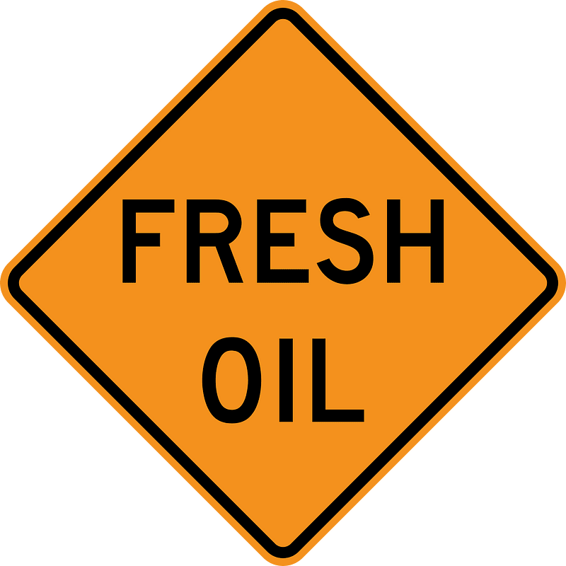 Fresh oil on road