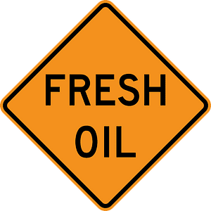 Fresh oil on road