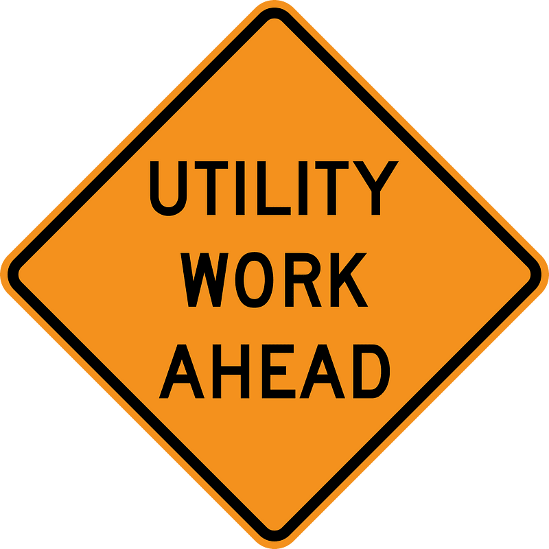 Utility work in road