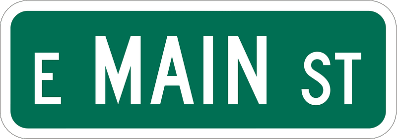 Street name sign, MUTCD D-3