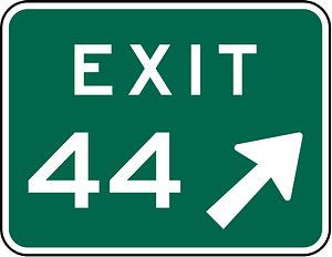 Exit number sign, right