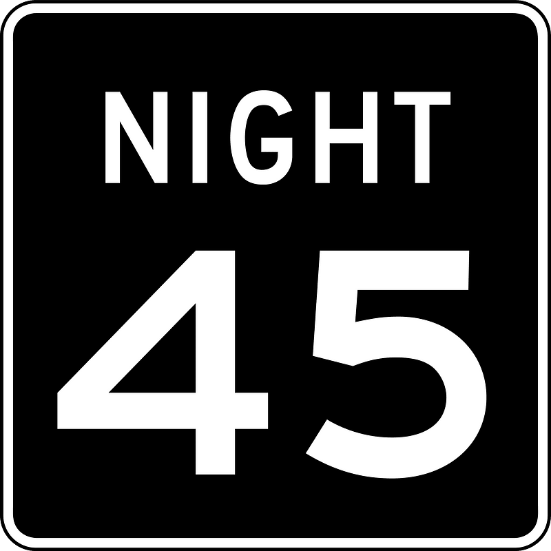 R2-3P: Night Speed Limit (Plaque)