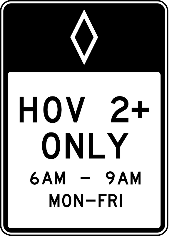 HOV 2+ only (Time)