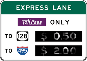 Toll costs at intersections or HOV 2+