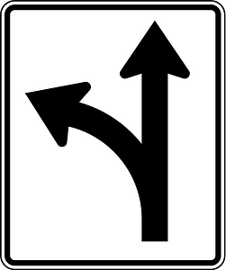Option sign for Left turn or Straight