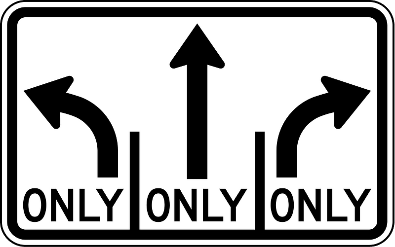 Turn only lanes