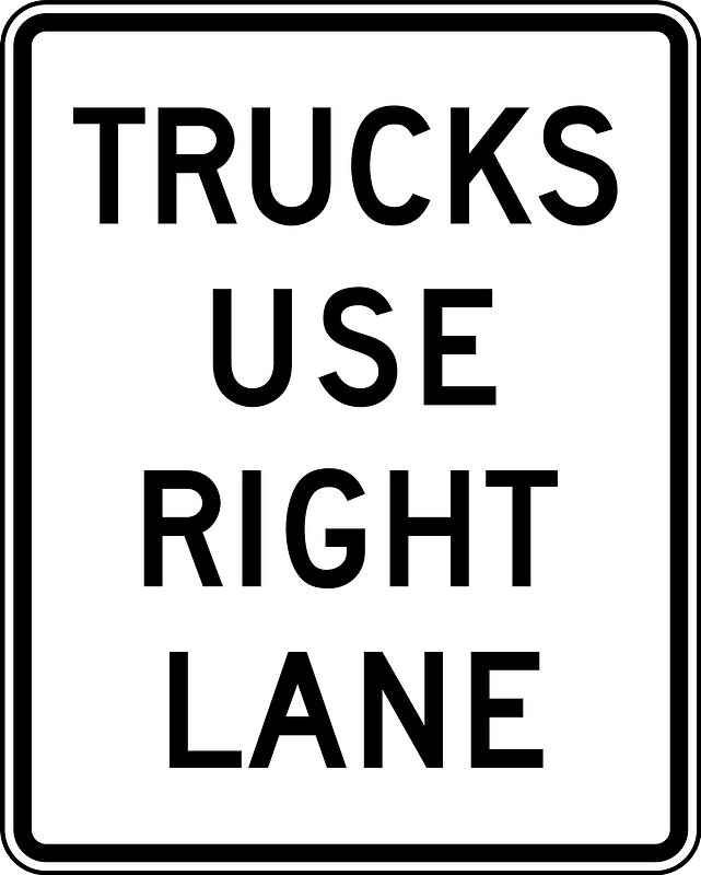 Trucks use right Lane