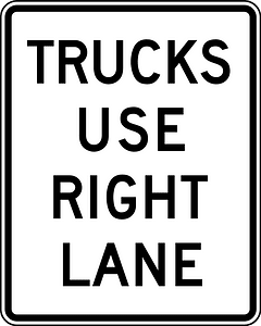 Trucks use right Lane