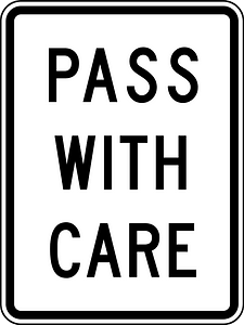 Passing zone begins