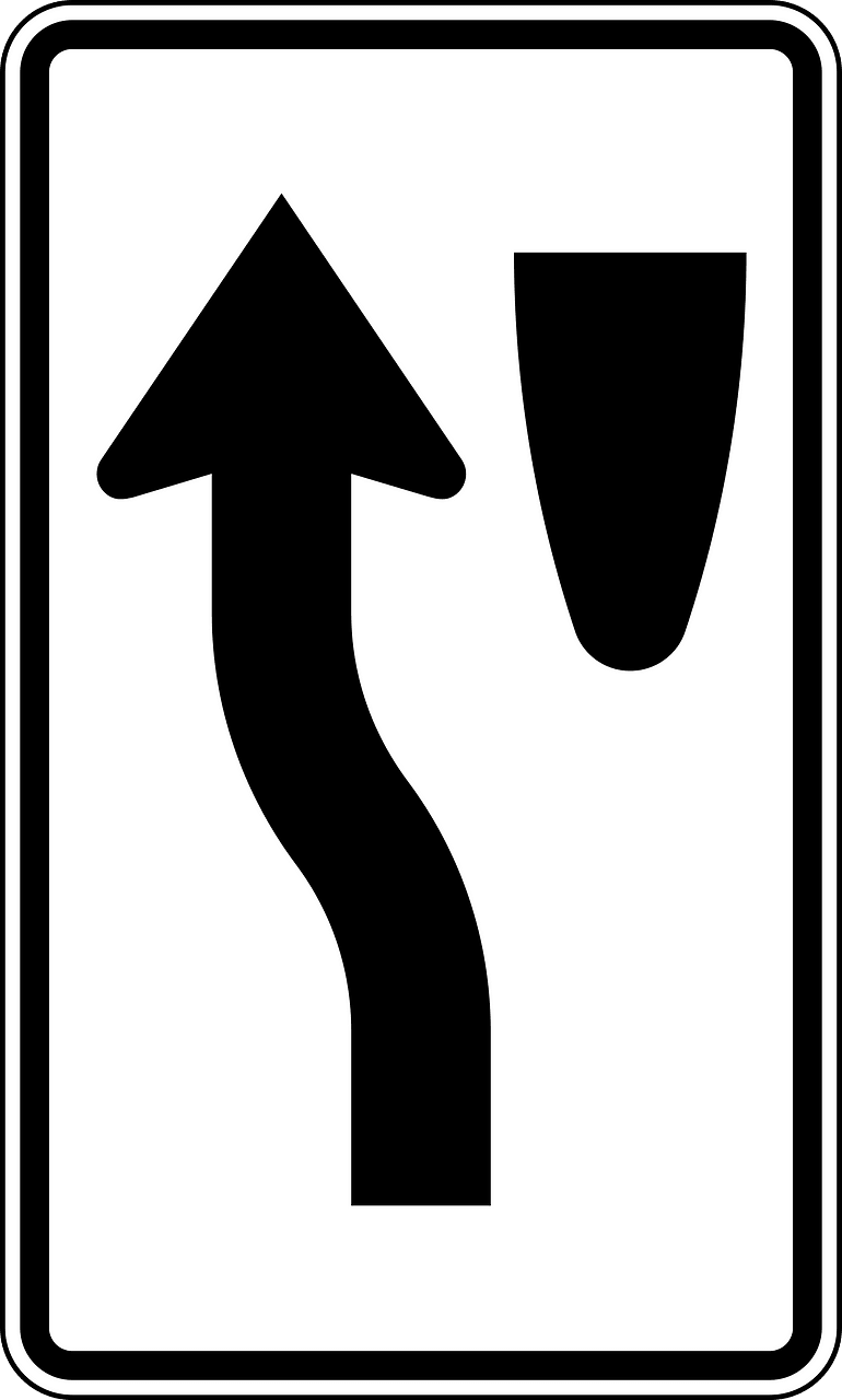 Keep left (median island less than 4 feet wide)