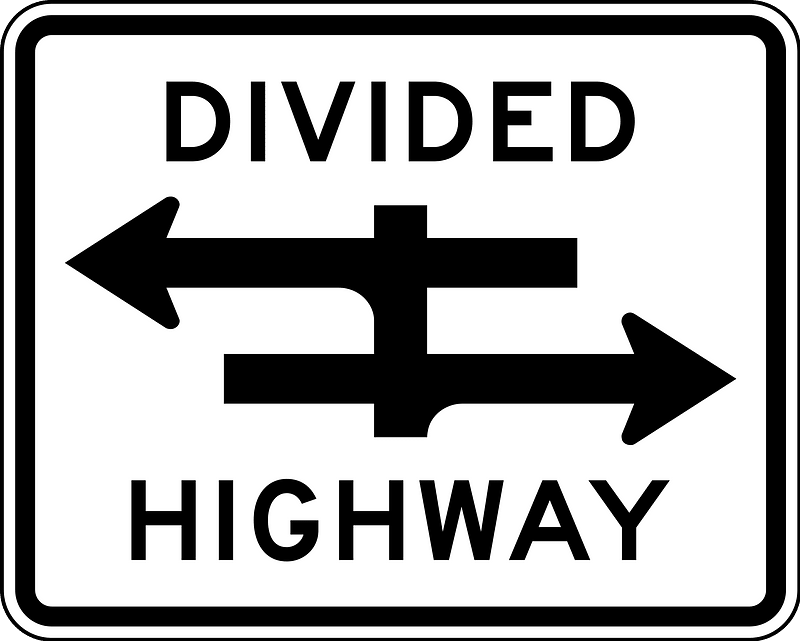 Divided Highway crossing