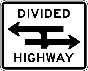 Divided Highway crossing T intersection