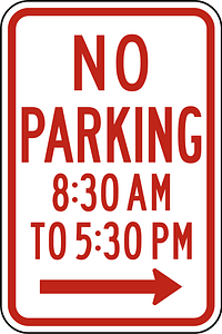No parking from 8:30 am to 5:30 pm (alternative)