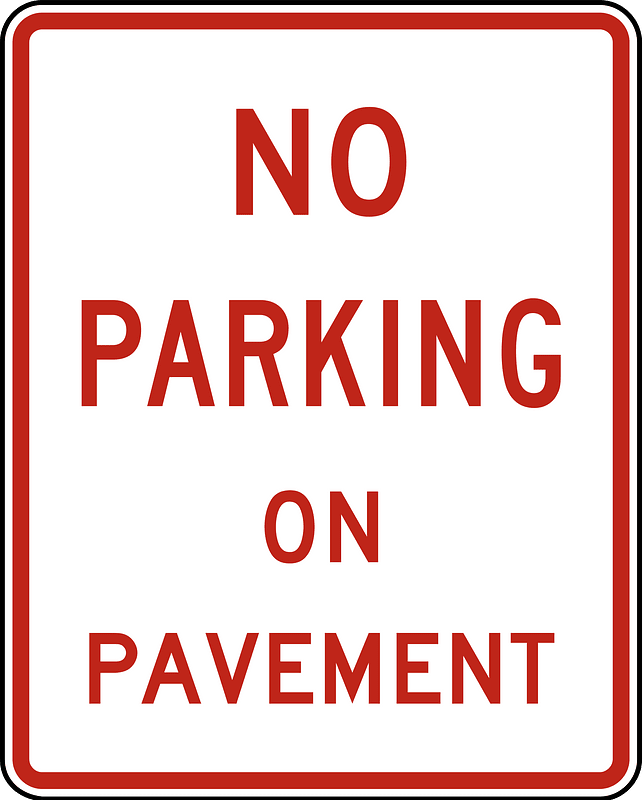 No parking on pavement