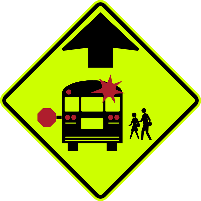 School bus stop ahead (since 2009)