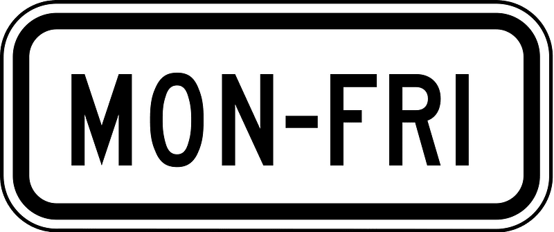 Day(s) of the week (plaque)
