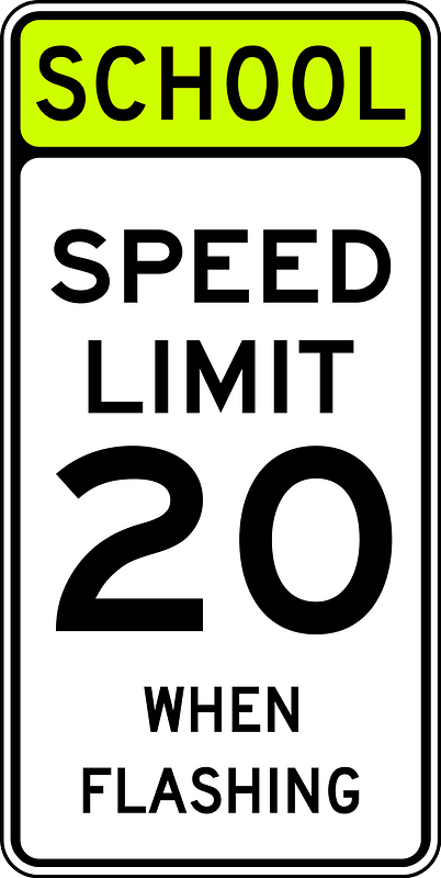School speed limit when flashing