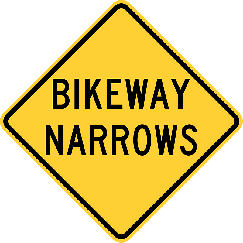 Bikeway narrows