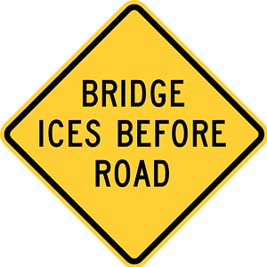 Bridge ices before road