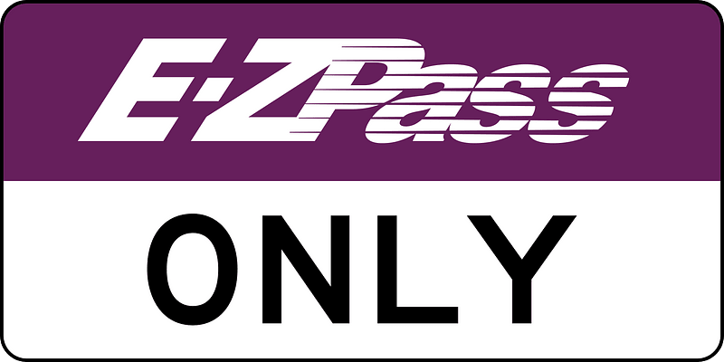 New Jersey Turnpike E-ZPass toll booth sign
