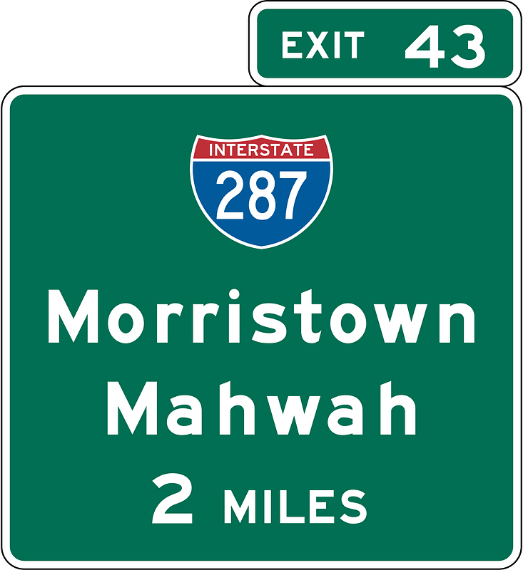 Interchange advance guide, New Jersey