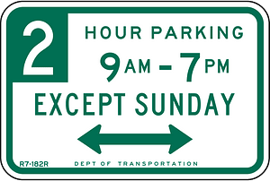 Parking with time restrictions, New York City