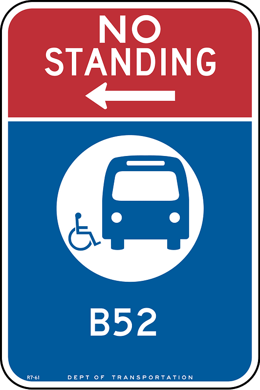 No standing, bus stop with bus route, New York City