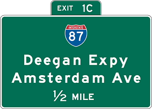 Interchange advance guide, New York State