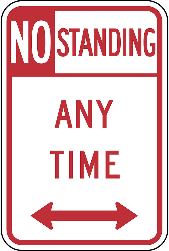 No standing any time, New York State