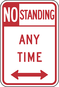 No standing any time, New York State