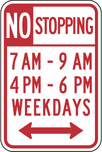 No stopping with time restrictions, New York State
