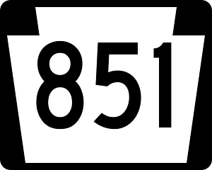 Three-digit state highway shield uses a keystone, Pennsylvania