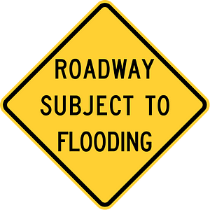 Roadway subject to flooding, Pennsylvania