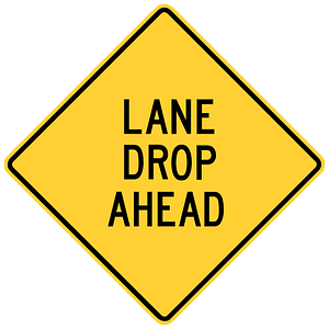 Lane drop ahead, Massachusetts