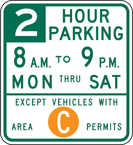 Parking with time and permit restrictions, San Francisco