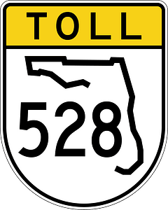 Three-digit state route with toll shield, Florida