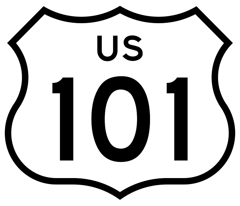 Three-digit U.S. route shield, California