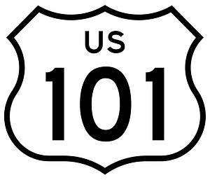 Three-digit U.S. route shield, California