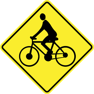 Cyclists crossing sign in Argentina