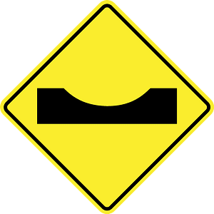Dip in road sign in Argentina