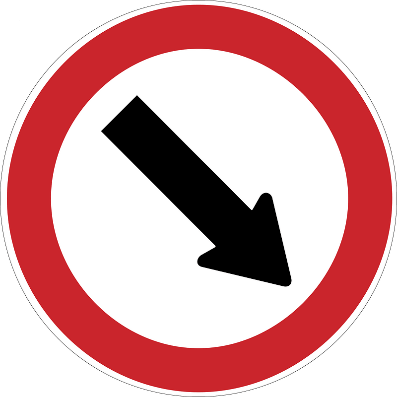 Keep right (or left) sign in Argentina