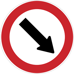 Keep right (or left) sign in Argentina