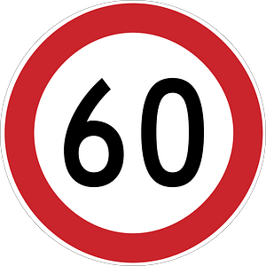 Maximum speed limit sign in Argentina